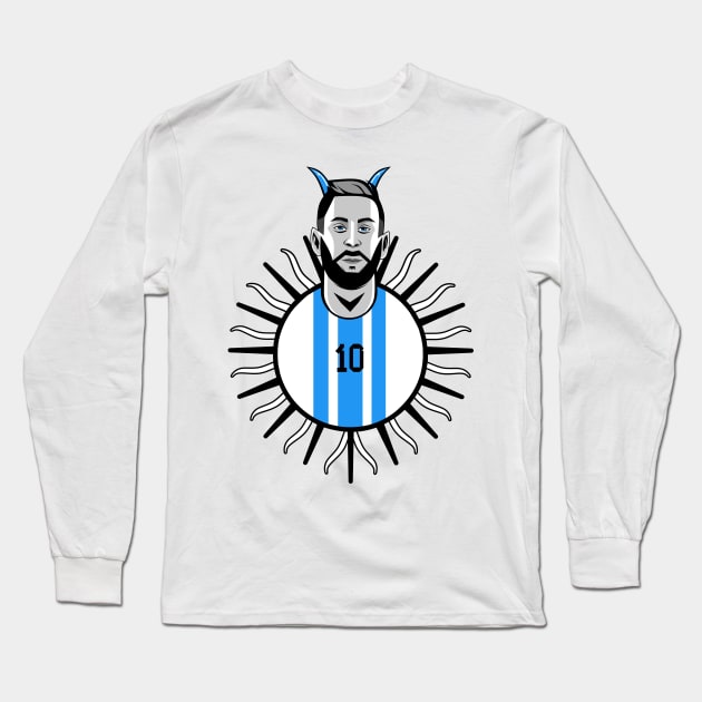 Messi #10 GOAT ARG 22 Football Long Sleeve T-Shirt by LanaIllust